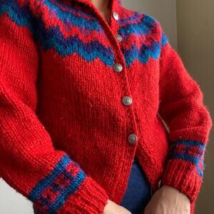vintage handmade wool cardigan sweater